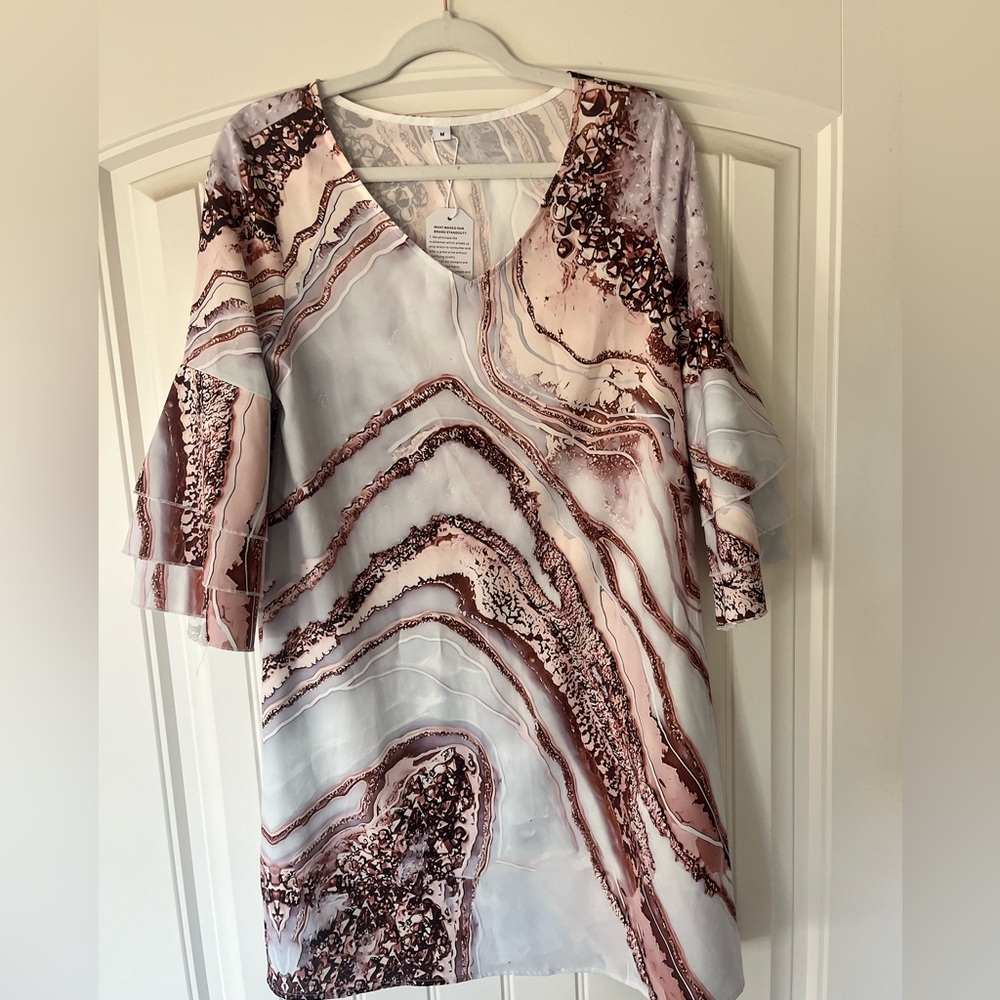 Flirty Sleeved Rayon Dress
